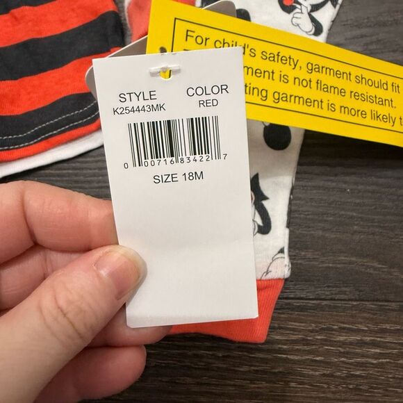 Disney Kids Infant 18M Mickey Mouse 2 Piece Pajama Set New - Picture 2 of 3